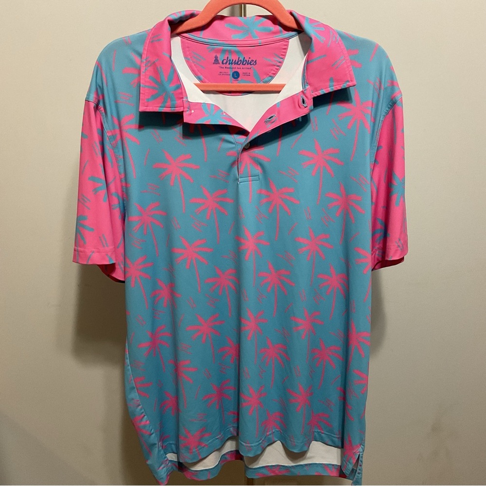 Chubbies Golf Polo Multicolor Short Sleeve Shirt Size L